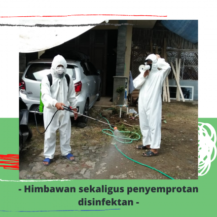 Himbawan sekaligus penyemprotan disinfektan di wilayah desa padasuka